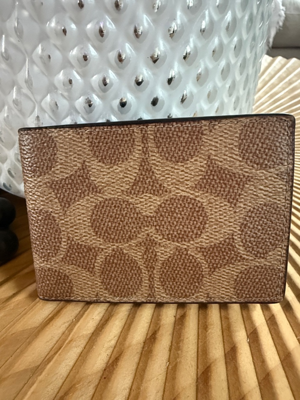 Coach wallet  Signature Monogram Bifold Wallet in Brown